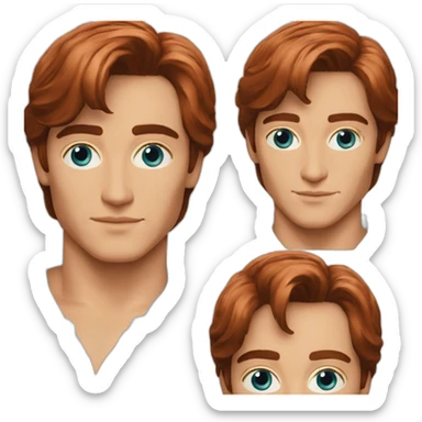 Alain Delon young programmer blue eyes short red hair sticker