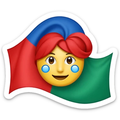 emoji de bandera gitana azul verde y círculo SOLO DE COLO ROJO en el centro  sticker