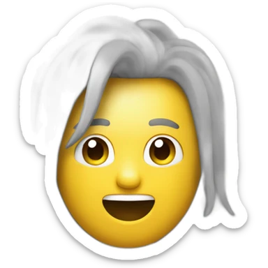 Noir aux cheveux longs avec une banane sticker