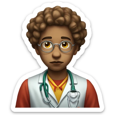 young doctor clown sad stressed sticker