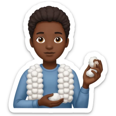 black person with cotton in their hand  sticker