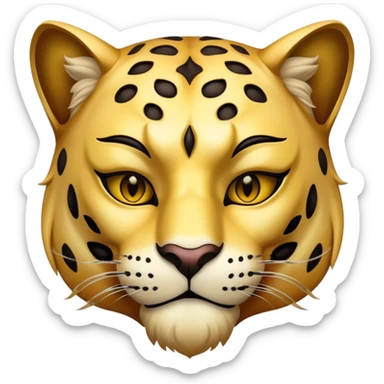 A Man with half-face golden panther mask sticker