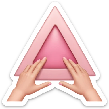 Should be like a simple hand emoji where the hands form an equilateral triangle with the two thumbs forming the top side and then the remaining four fingers on each hands meet at the middle going down. sticker