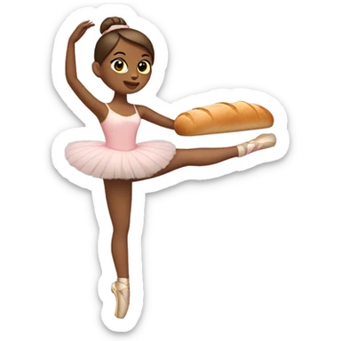a ballerina holding a loaf of bread sticker