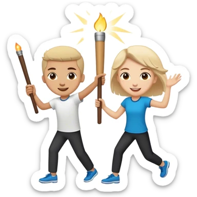 Create an emoji of two people passing a baton off from one person to another.  Have them loopassing the batoning happy, excited and smoothly passing.  Add the words,  Rejuvanation Break is great!  sticker