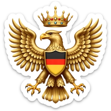 Make a German coloured 1940s inspired doubled headed eagle emoji  sticker