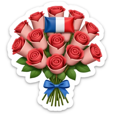 SPAM MEAT rose bouquet wrapped in french flag sticker