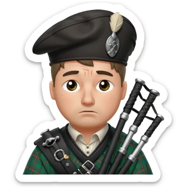 Sad bagpiper with a tear sticker