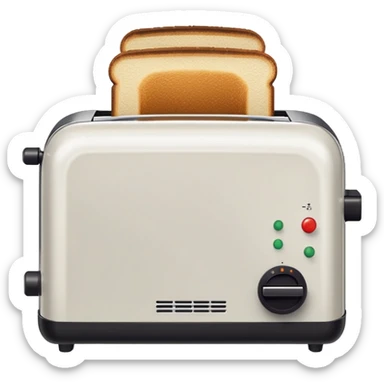 A toaster emoji, drawn with an 8-bit pixelated look, similar to early video game sprites. VERY LOW RES. sticker