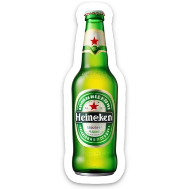 Cinematic Realistic Heineken Pop Culture Emoji, showcasing an iconic beer moment rendered with crisp textures and vibrant, energetic lighting. sticker