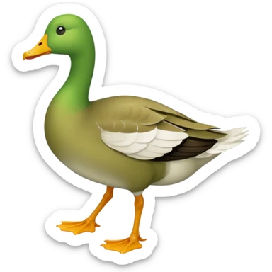 Make an emoji for a goose that's green (dominant colour #39C700). Use the existing goose emoji for inspiration. Show the whole body. Make the goose look like it's going somewhere sticker