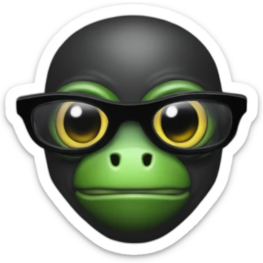 Cute reptilian banker in black suite with laser eyes sticker