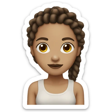 Light skin woman mini dark brown dreadlock sticker