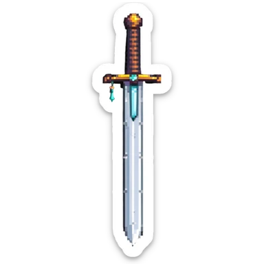 elegant jeweled sword with gems on the hilt sticker