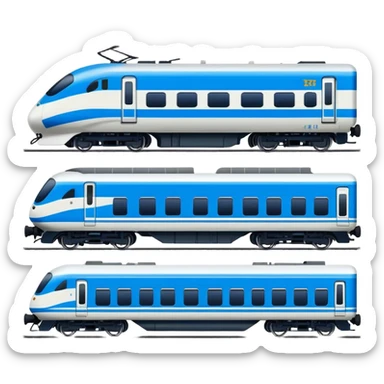 Qinghai-Tibet Railway train, simplified cute emoji style, cartoon modern Chinese train, bold colors sticker