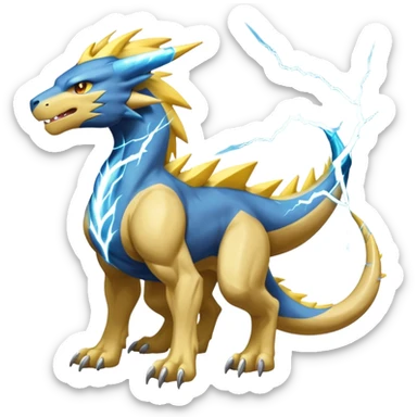 Manectric-Luxrah-Draco-Fakémon-hybrid-creature (full body), 4 legs sticker