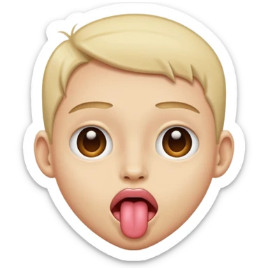 Emoji of a face with tongue out and eyes rolled back to the head. sticker