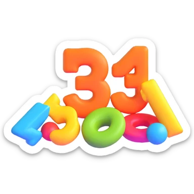 +5 number, three-dimensional, in a cartoon style, on a white background, bright colors, with a perspective composition, high saturation, prominent details, floating effect, lively atmosphere sticker