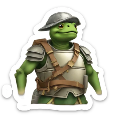 Franklin la tortue en soldat romain antique sticker