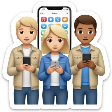 personas debatiendo revisando una pantalla  sticker