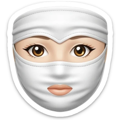 a cloth of white skincare beauty mask pack for face, except on the face, just only product sticker