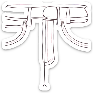 Wide leg high waisted pink jeans, isolated sticker