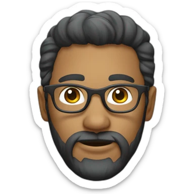 homem careca de oculos escuro e barbudo sticker