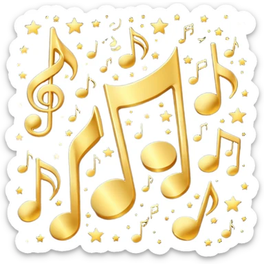 singing notes become stars flowing in the night sky sticker
