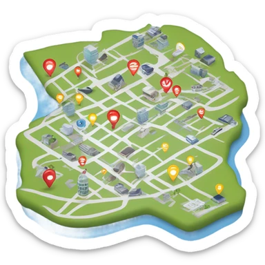 A map containing the road to business opportunities sticker