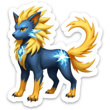 Solgaleo-Manectric-Luxray-Fakémon-fusion-animal-creature, full body  sticker