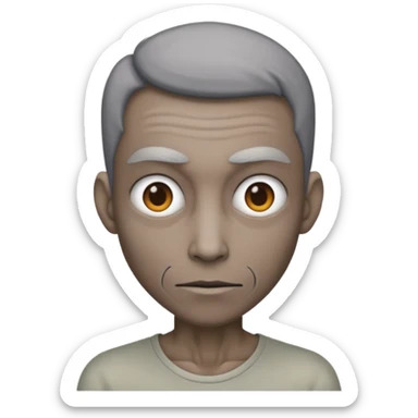 Mutant tall skinny gray realistic sticker