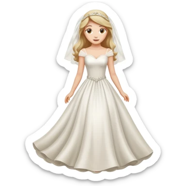 A beautiful women wearing weeding wear dress sticker