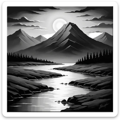 linear-monochrome-oil-painting.-oil-painting-with-rough,-impressionistic-brushstrokes-and-dramatic-chiaroscuro-lighting-techniques-on-textured-canvas.-_(a-stunning-and-vibrant-oil-painting-that-is- sticker