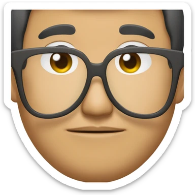 Thin-rimmed glasses, slightly chubby Asian guy.  sticker