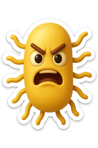 emoji 3d stile iphone di batteri intestinali cattivi 3d sticker