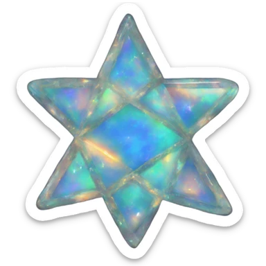 Rotated four point star opal sticker