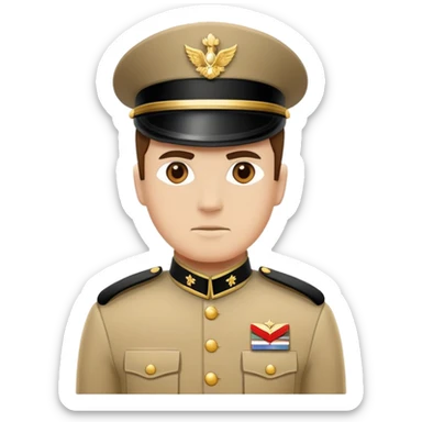 guard standing at attention, vigilant sentry sticker