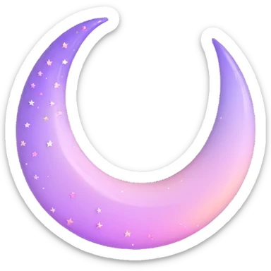 Sparkly glossy Pastel lilac-gradient crescent sticker