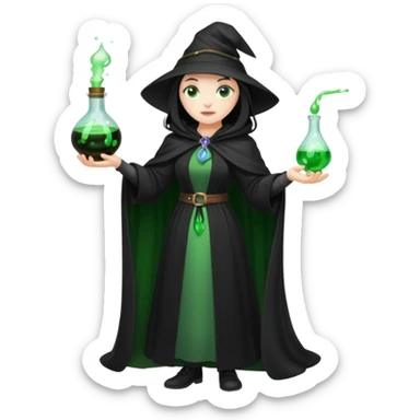full-body witch gave a magic potion  sticker