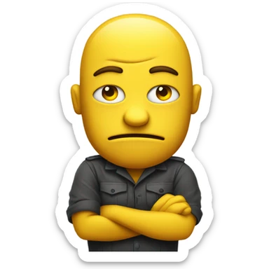 yellow emoji with mad face and arms crossed  sticker