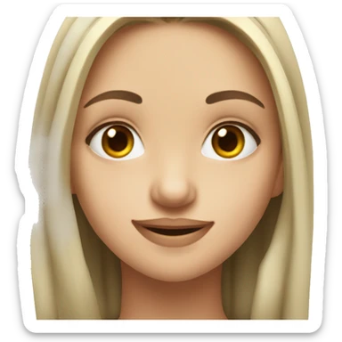 slavic girl with hazel eyes makeup smiling with teeth stands in profile sticker