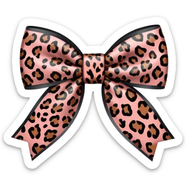 leopard print bow  sticker