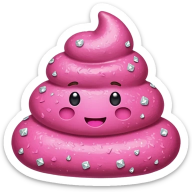 Pink sparkly poop  sticker