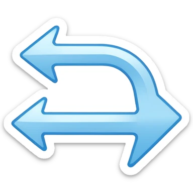 Extremely simplistic white arrow with light blue outline pointing. Make it like the image attached but skinnier sticker