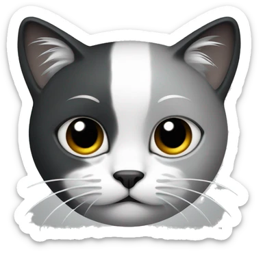Gato de color negro con blanco y gris sticker
