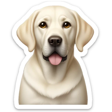 White labrador sitting next to BLACK labrador which is little bit bigger  sticker