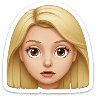 Dirty blonde white girl rolling her eyes sticker