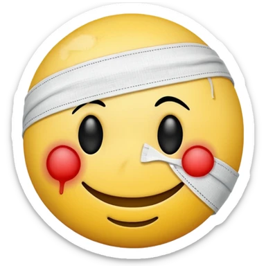 injured tellow smiley guy sticker