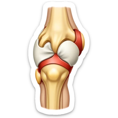 Knee with tendon injury and swelling sticker