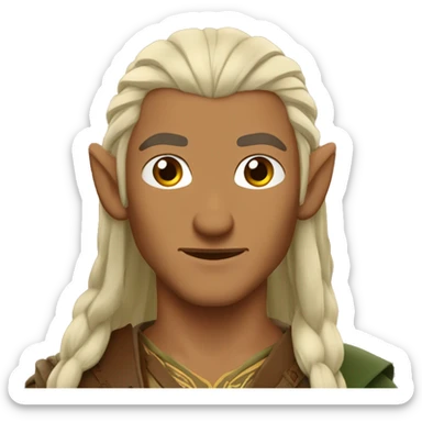 indian legolas with brown skin lord of the rings style sticker